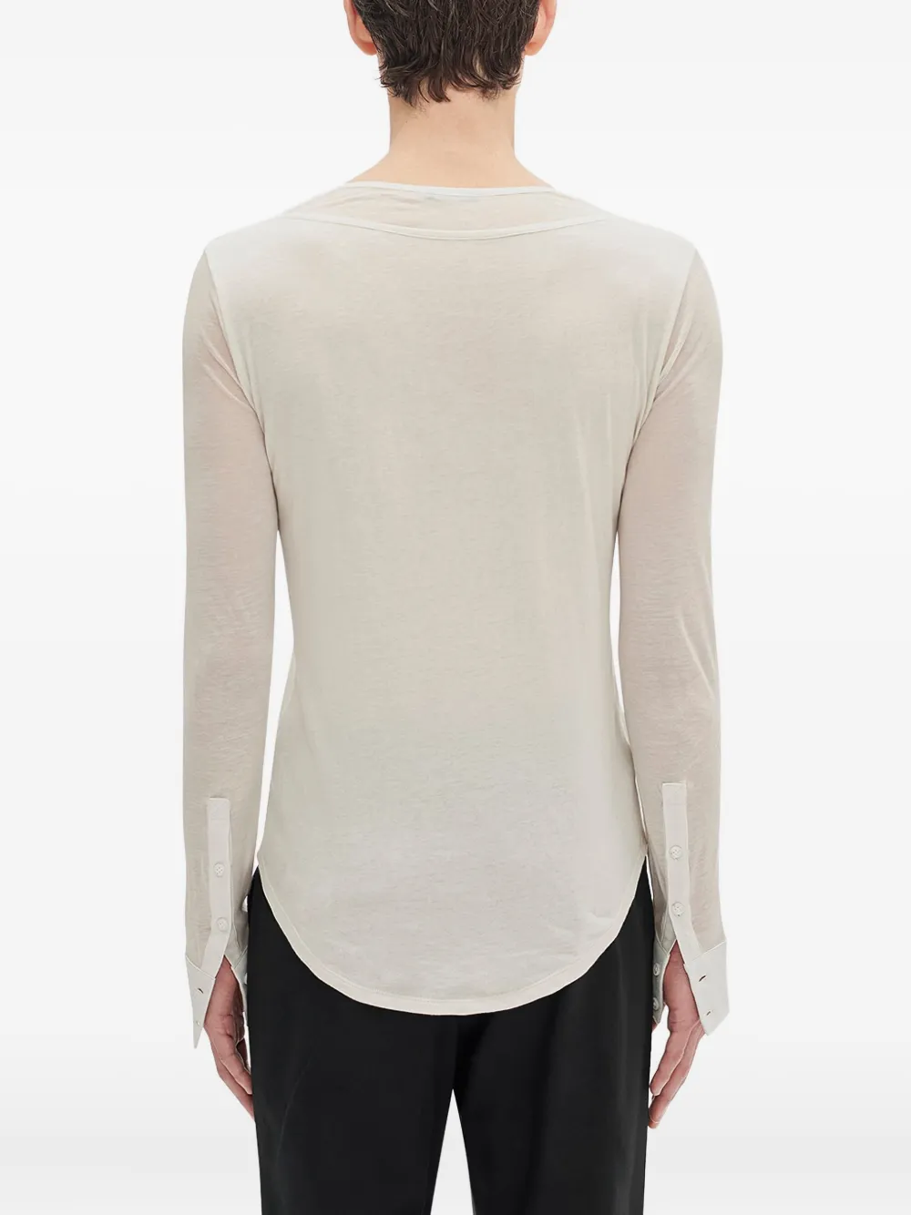 Ann Demeulemeester Leo Cotton Jersey Top In Neutral