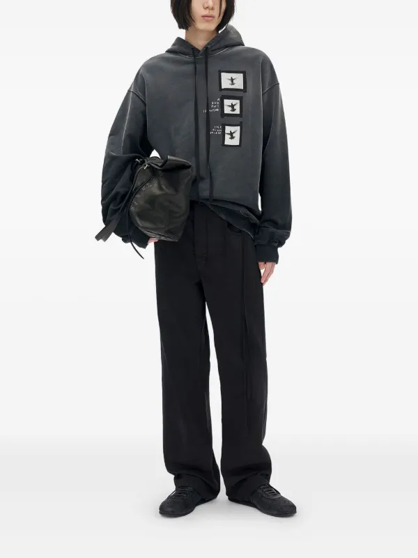 Ann Demeulemeester Ollie プリント パーカー | ブラック | FARFETCH JP