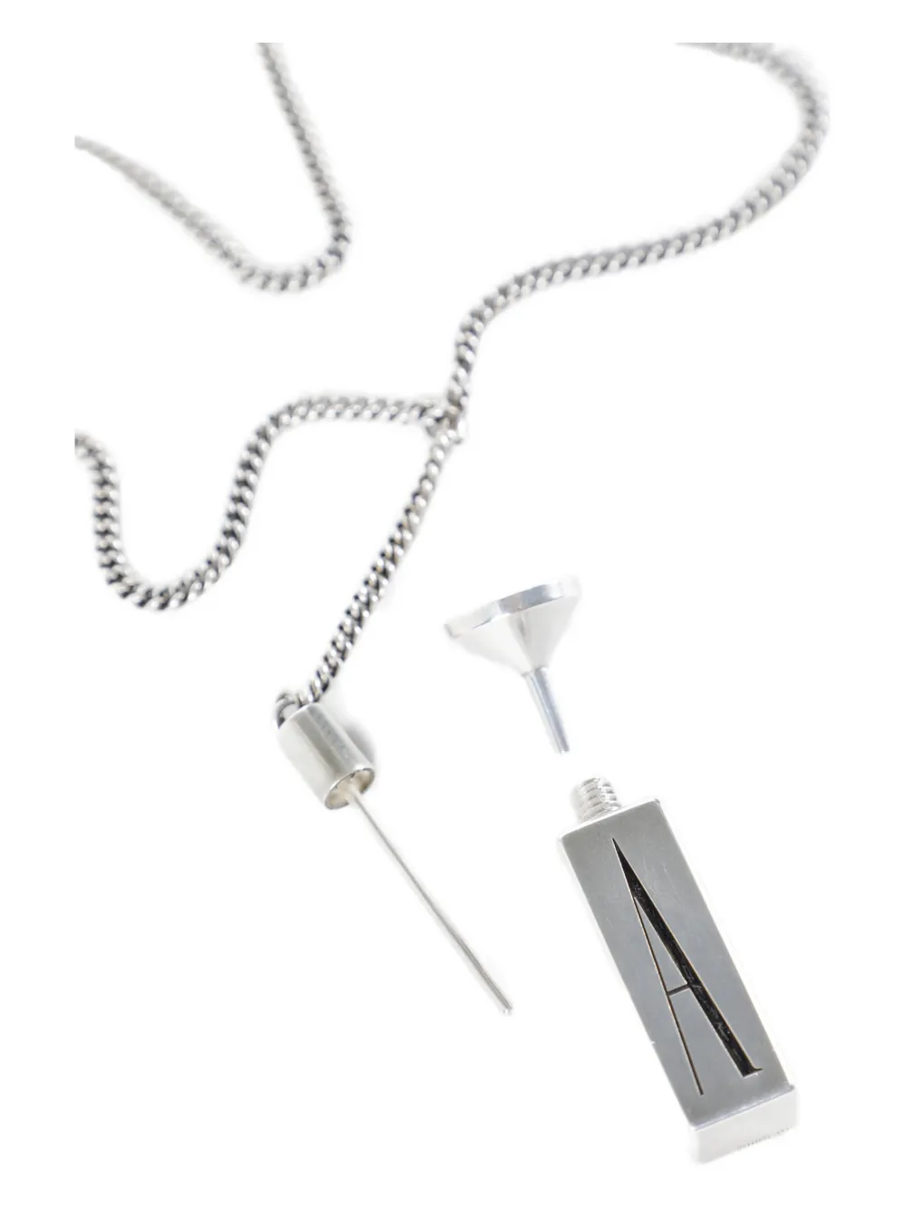 Ann Demeulemeester Paulu Perfume Pendant Necklace In Gray