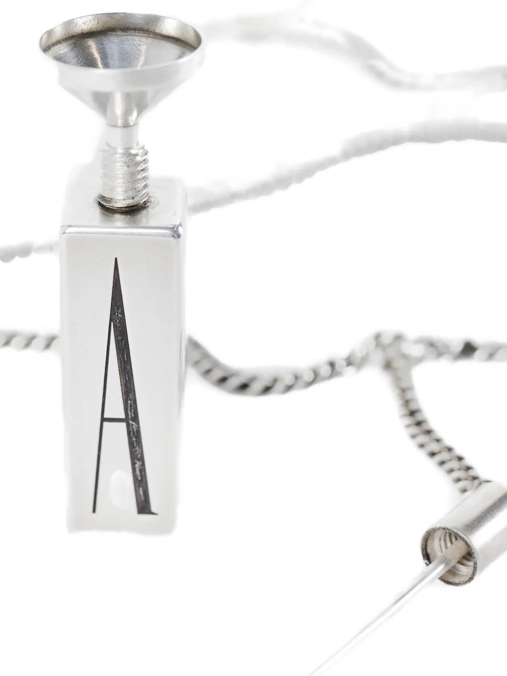Ann Demeulemeester Paulu Perfume Pendant Necklace In Gray