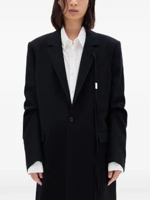 JACKHENRYコート ジャケット Ann demeulemeester AW02 Ann Demeulemeester Pony Hair Tassel Black Full-zip
