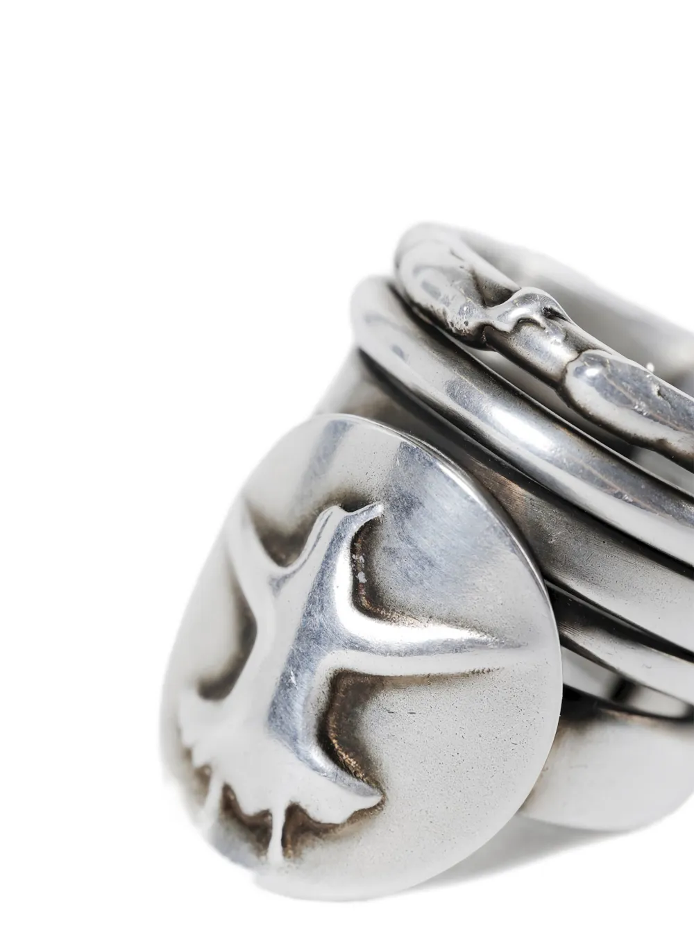 Ann Demeulemeester Mossa Flying Bird Ring In Metallic