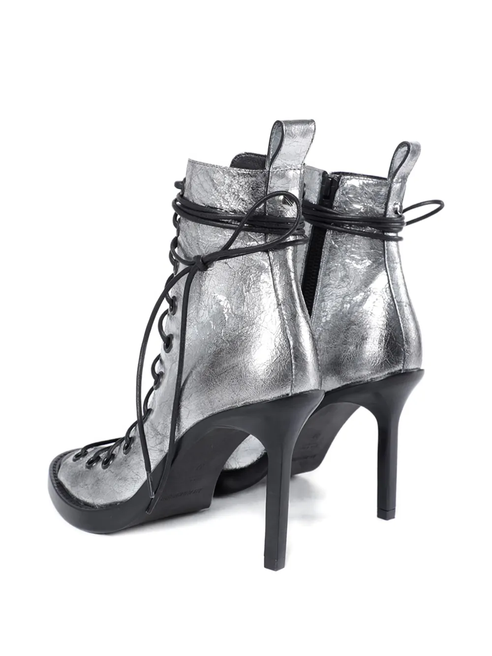 Ann Demeulemeester Hilla laminated leather lace-up boots Grijs