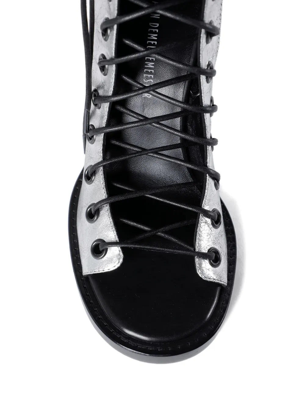 Ann Demeulemeester Hilla laminated leather lace-up boots Grijs