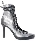 Ann Demeulemeester Hilla laminated leather lace-up boots - Grey