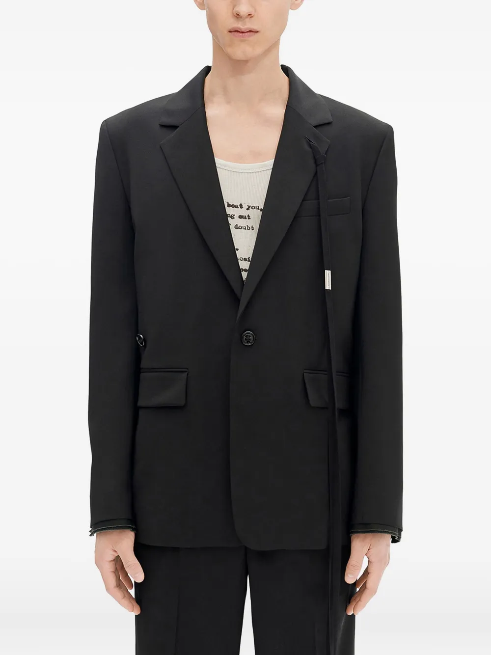 Ann Demeulemeester strap-detail wool blazer | Image 1