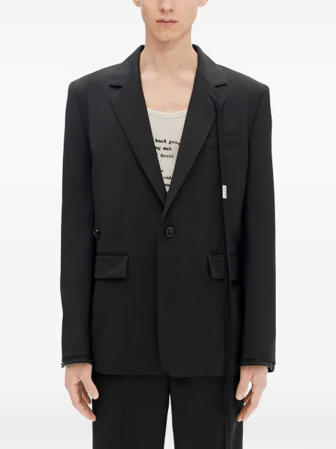 Ann Demeulemeester strap-detail wool blazer