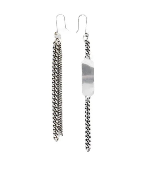 Ann Demeulemeester chain rectangle-plaque earrings