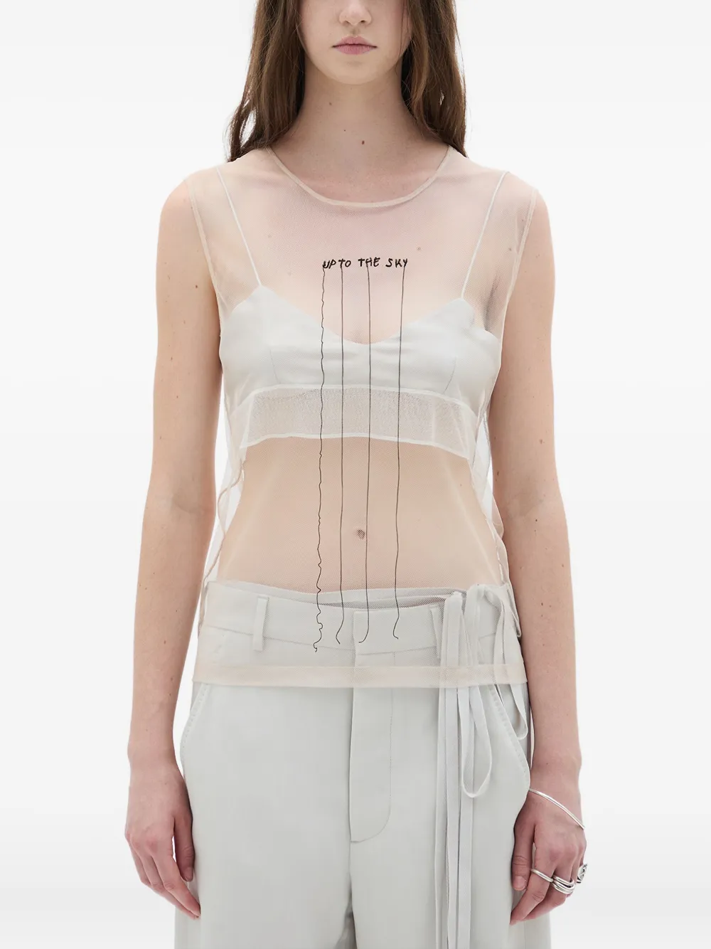 Ann Demeulemeester Up To The Sky Top In Neutral