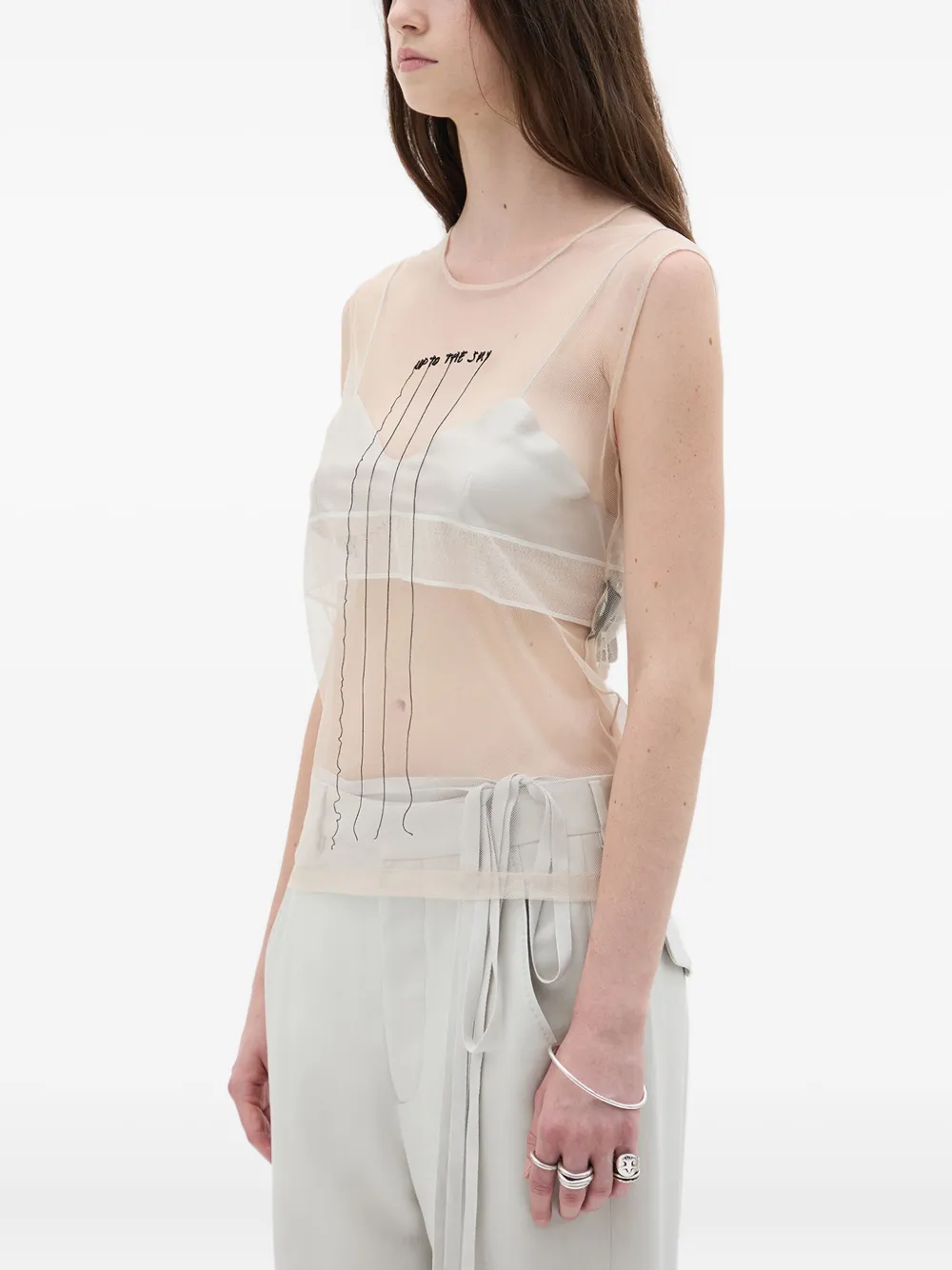 Ann Demeulemeester Up To The Sky Top In Neutral