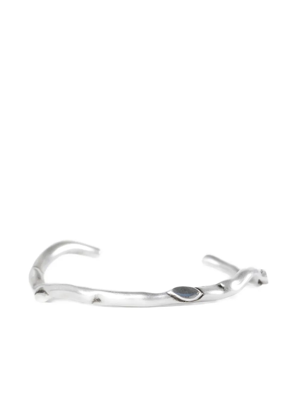Ann Demeulemeester Twisted Silver Bracelet In Metallic