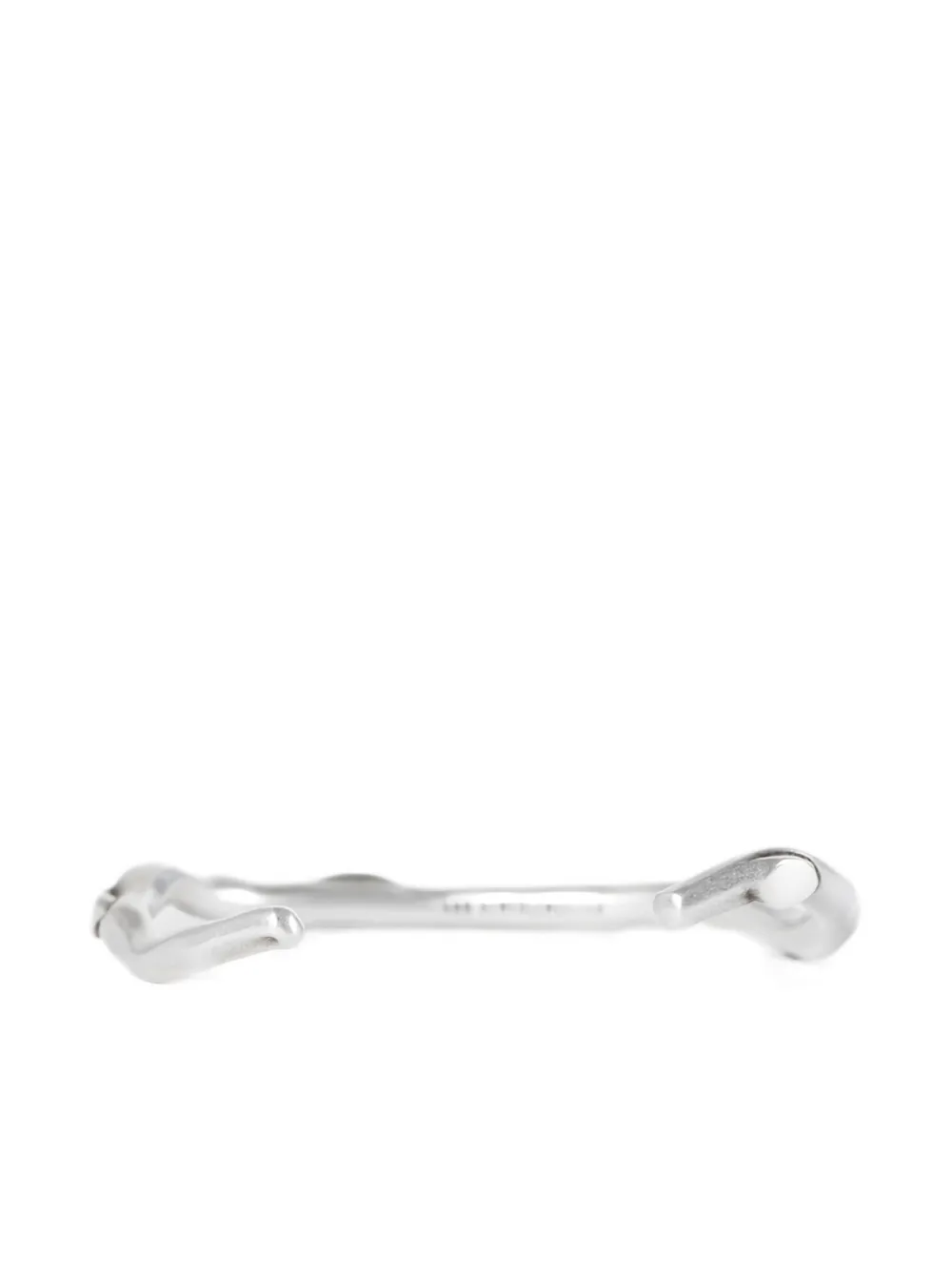 Ann Demeulemeester Twisted Silver Bracelet In Metallic