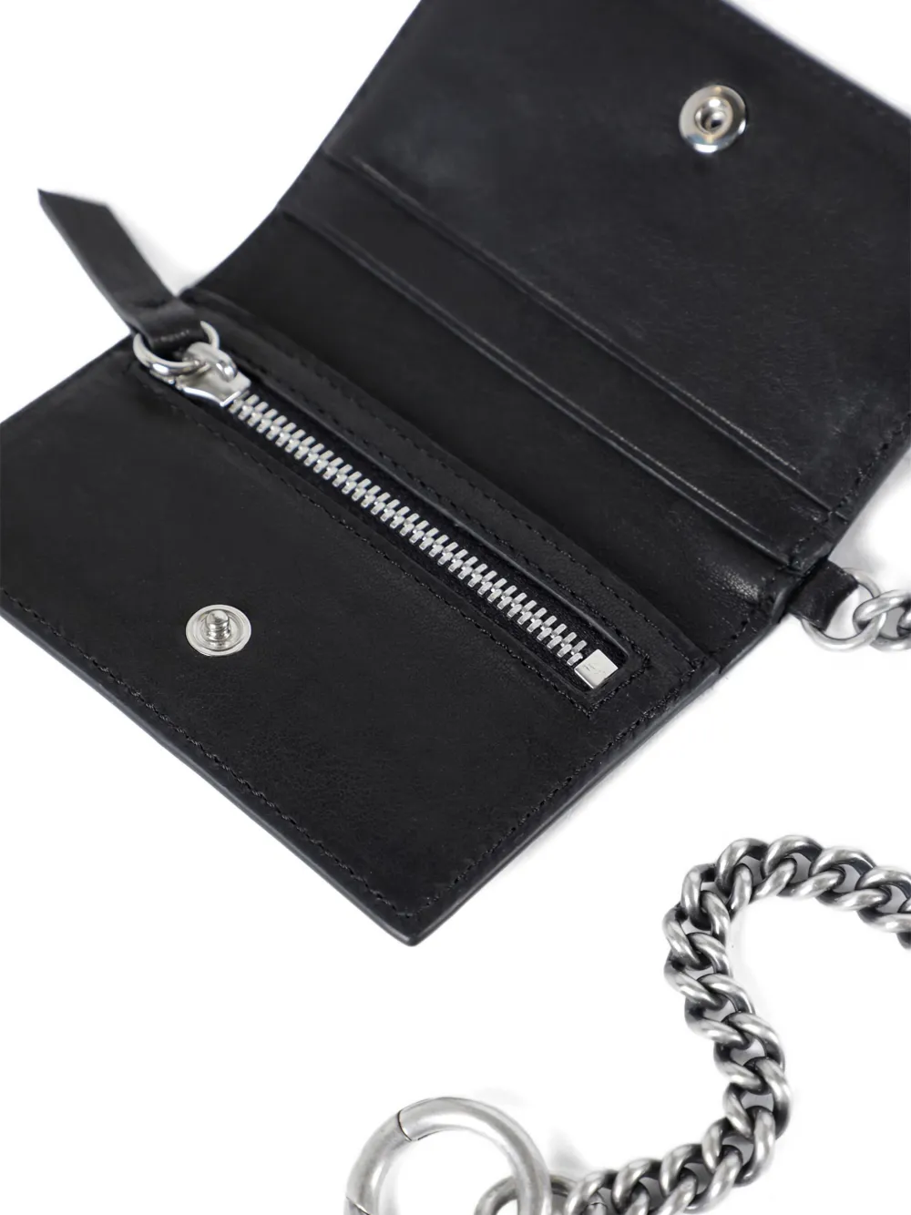 Ann Demeulemeester chain-detail Calfskin Wallet | Black | FARFETCH UK