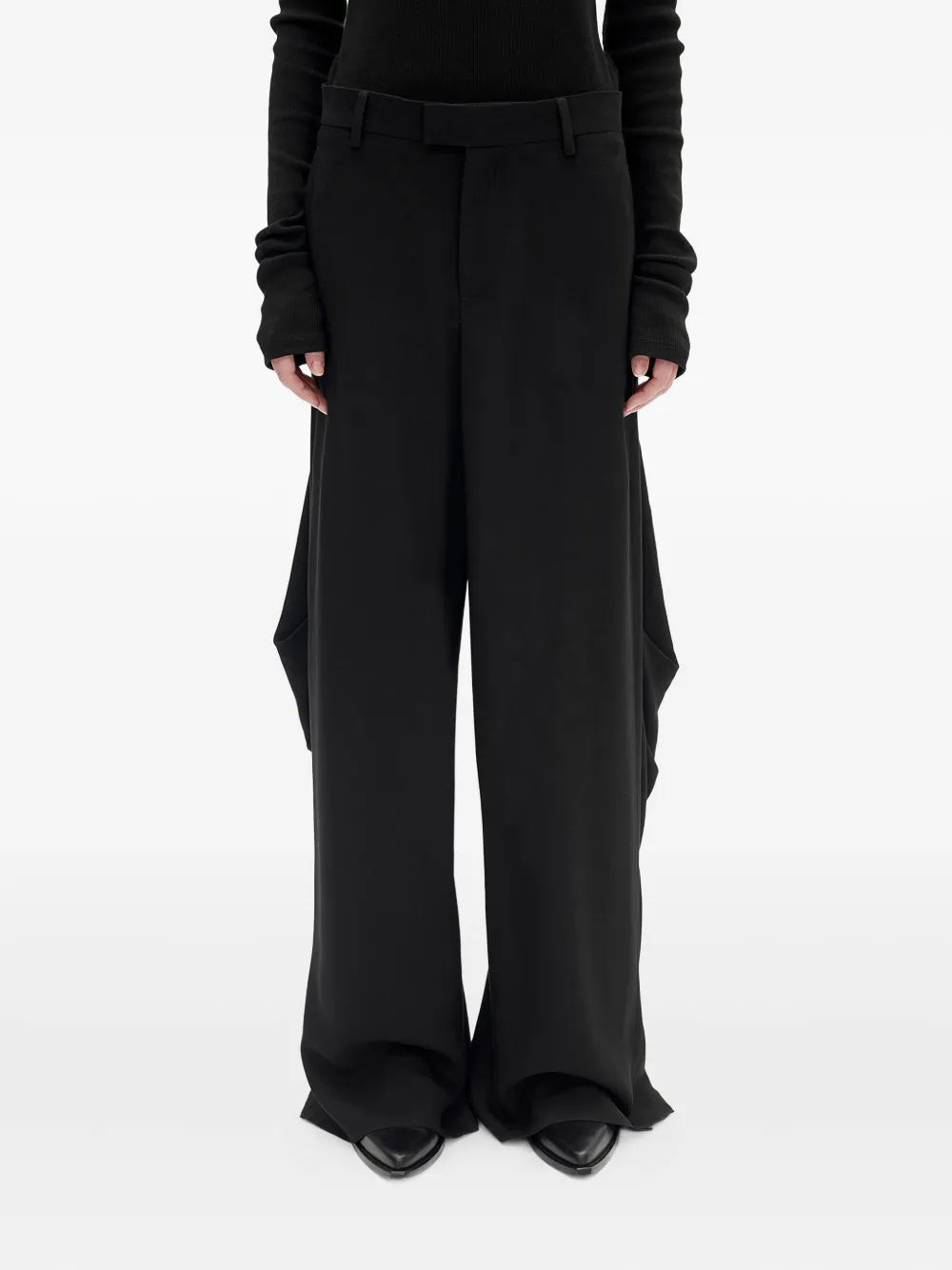 Ann Demeulemeester Draped-detail Pants In Multi