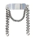 Ann Demeulemeester engraved-plaque silver bracelet