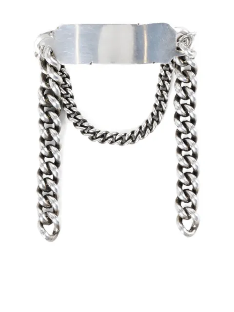 Ann Demeulemeester engraved-plaque silver bracelet