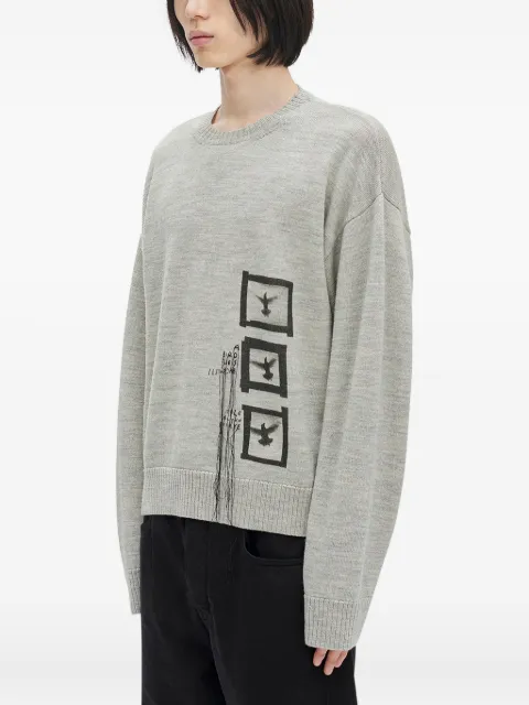 Ann Demeulemeester bird-print wool sweater