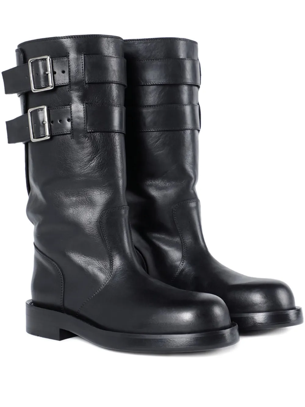 Ann Demeulemeester double-buckle calfskin boots Black