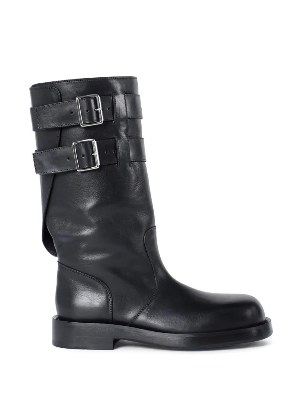 Ann Demeulemeester double-buckle calfskin boots Black