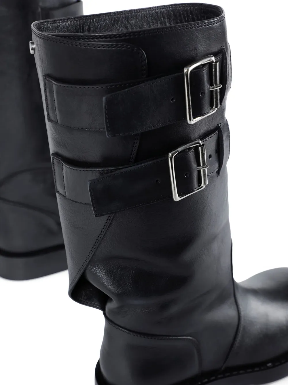 Ann Demeulemeester double-buckle calfskin boots Black