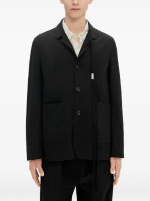 ann demeulemeester ブラック テーラードジャケットクロップド丈 Ann Demeulemeester(アン ドゥムルメステール)テーラード