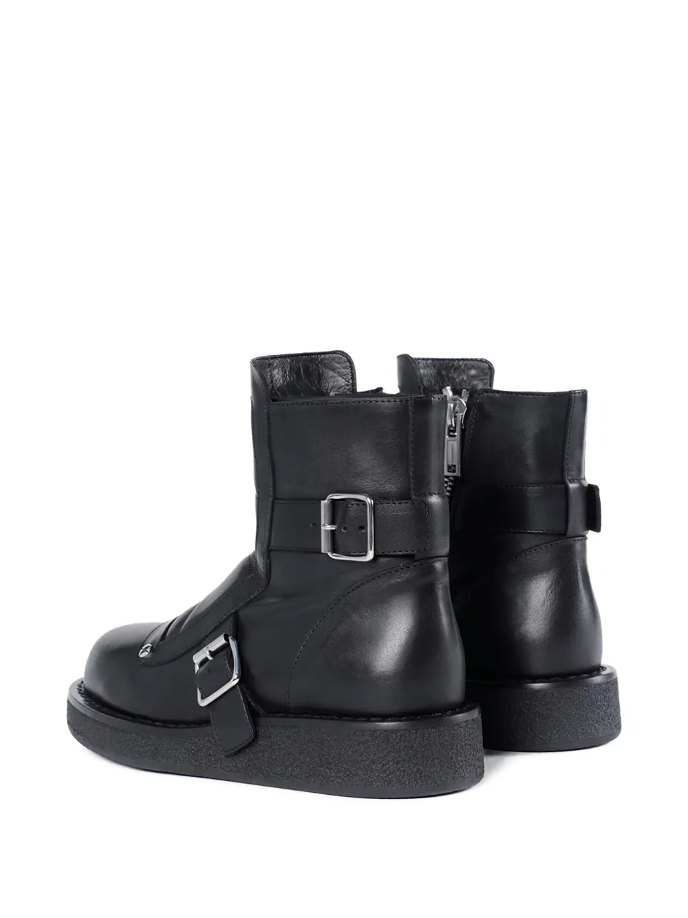 Ann Demeulemeester buckle-detail quilted leather boots Black
