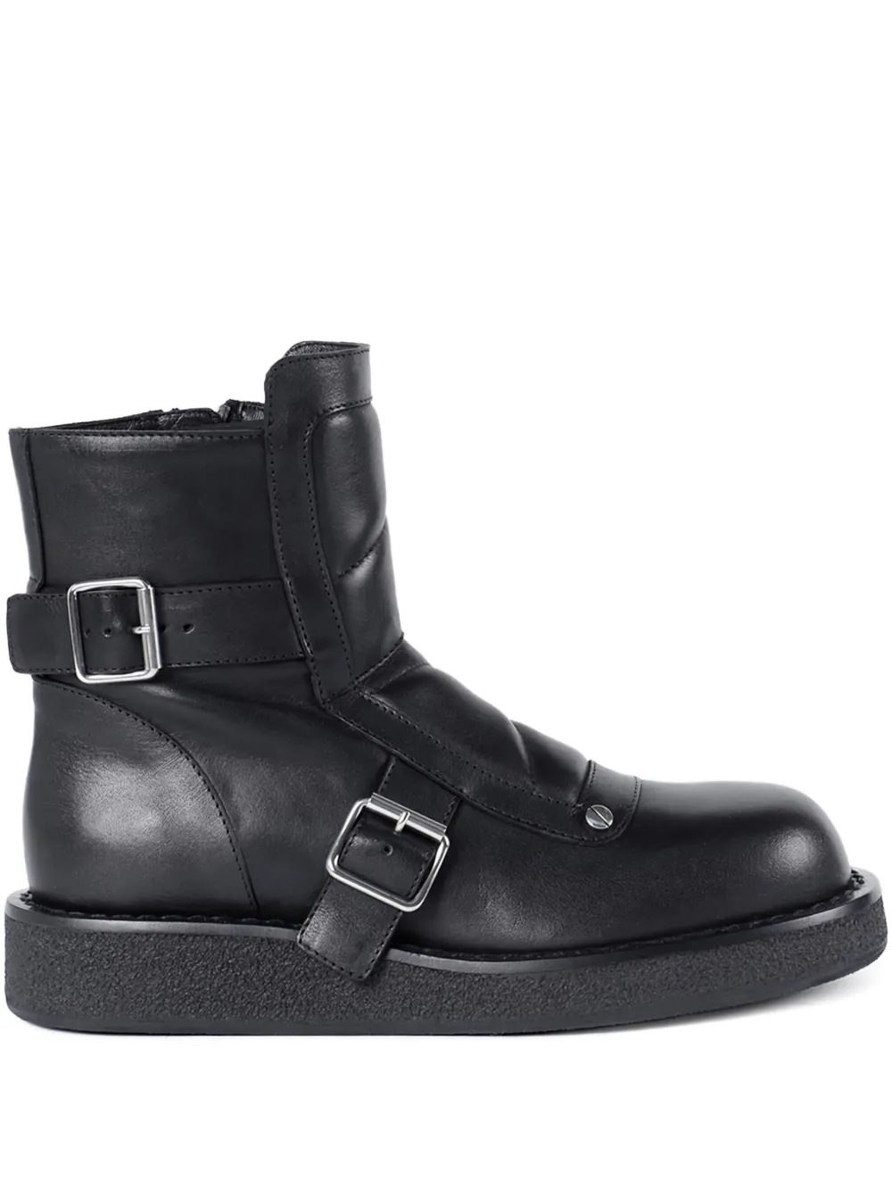 Ann Demeulemeester buckle-detail quilted leather boots Black