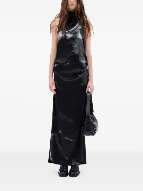 Ann Demeulemeester فستان بحمالة عنق وطبعة حمام