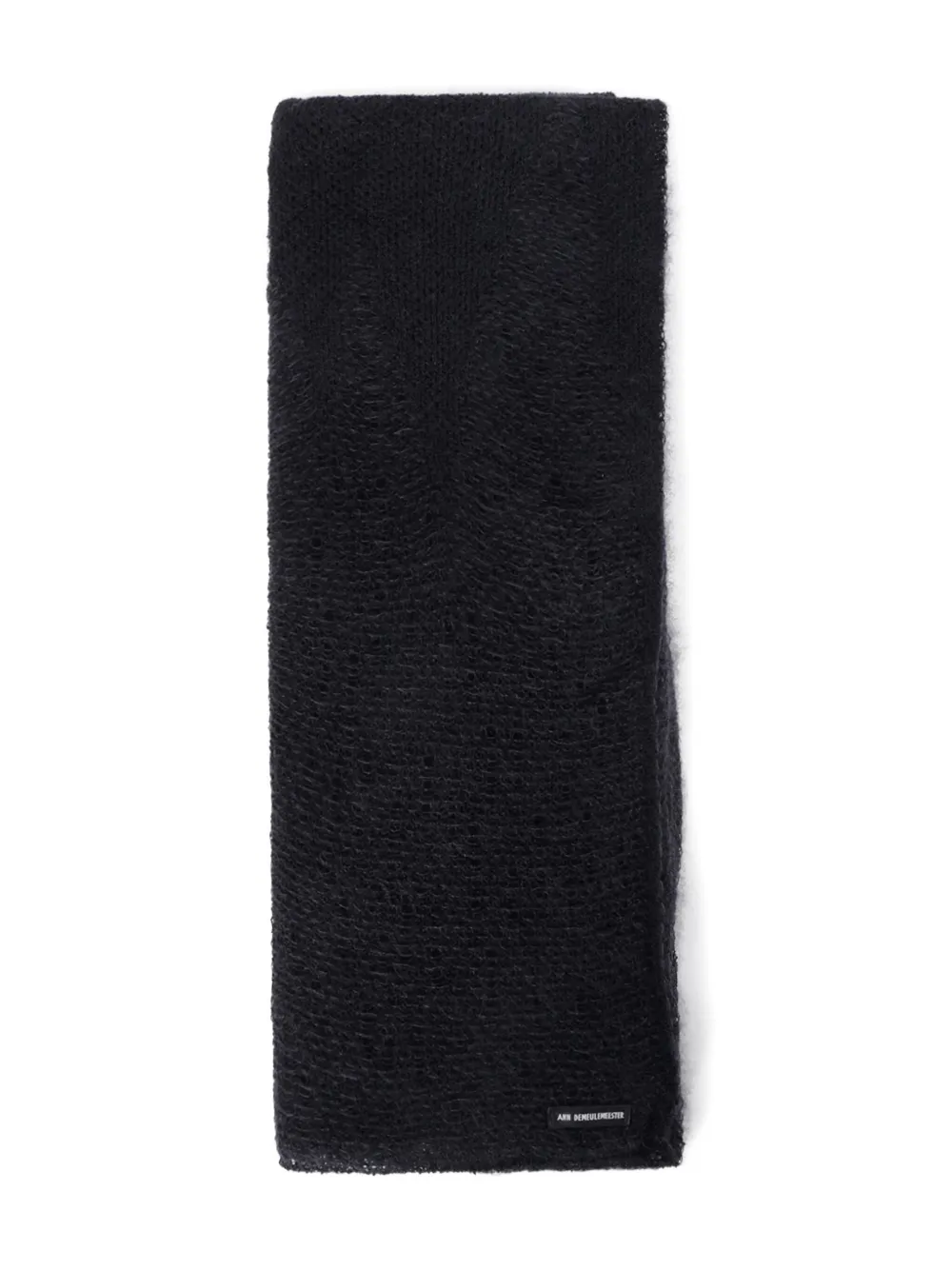 Ann Demeulemeester mohair-silk jacquard-knit scarf | Black | Image 1
