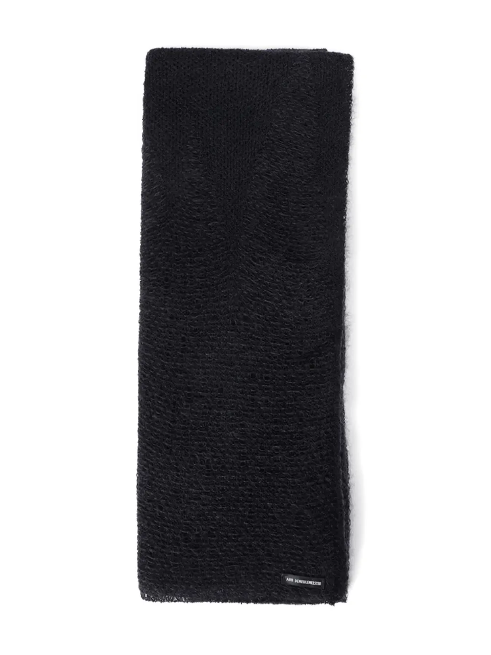 Ann Demeulemeester Gebreide sjaal van mohair-zijdeblend met jacquard - Zwart