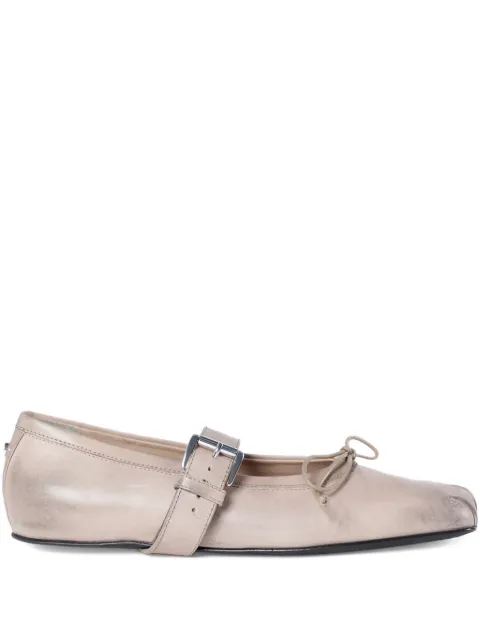 Ann Demeulemeester flats de piel de napa
