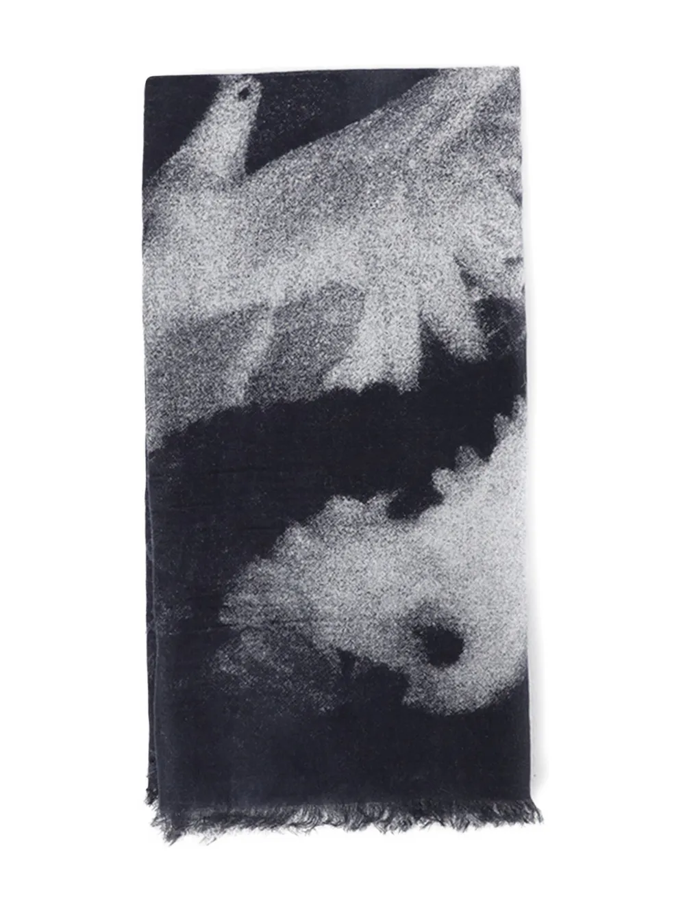 Ann Demeulemeester Dove-print Scarf In Gray