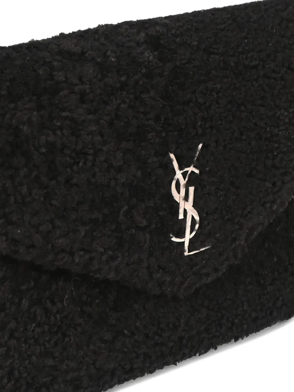 Pre-owned Saint Laurent 2010 Loulou Shearling Shoulder Bag In Black