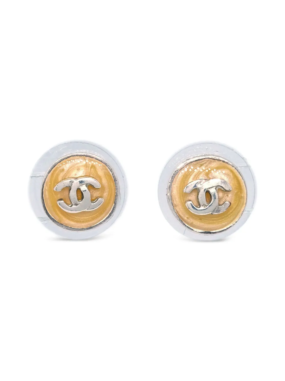 CHANEL Pre-Owned 2000 ボタン ピアス - シルバートーン CHANEL Pre-Owned 2000 ボタン ピアス - シルバートーン