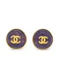 CHANEL Pre-Owned 1999 CC button earrings - Gold