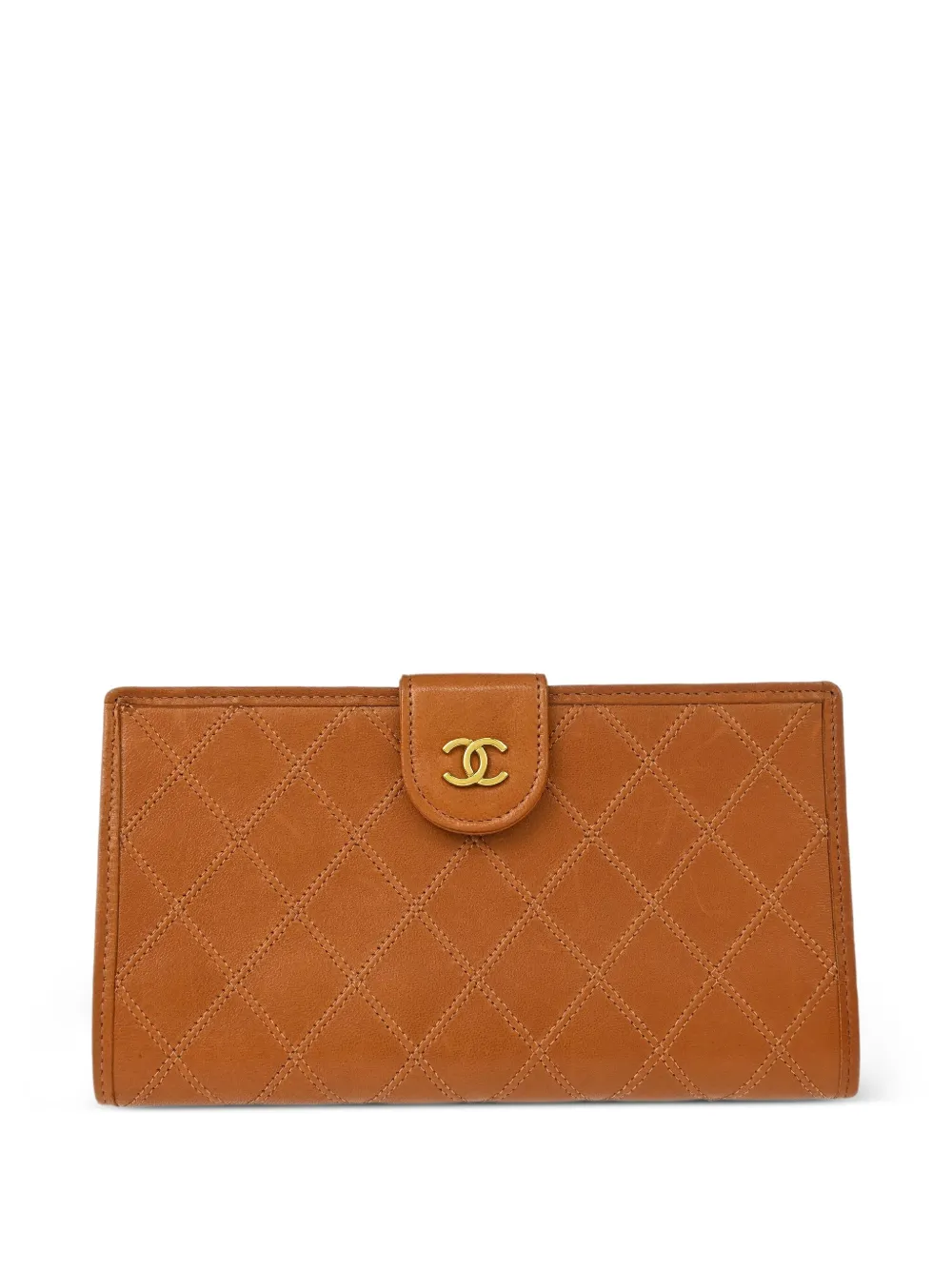 CHANEL Pre-Owned 1995 CC quilted lambskin wallet | Brown | Image 1