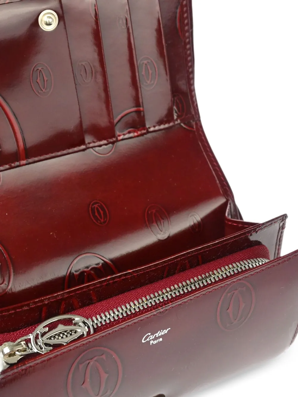 Pre-owned Cartier 1990-2000s Happy Birthday Bi-fold Wallet In Red