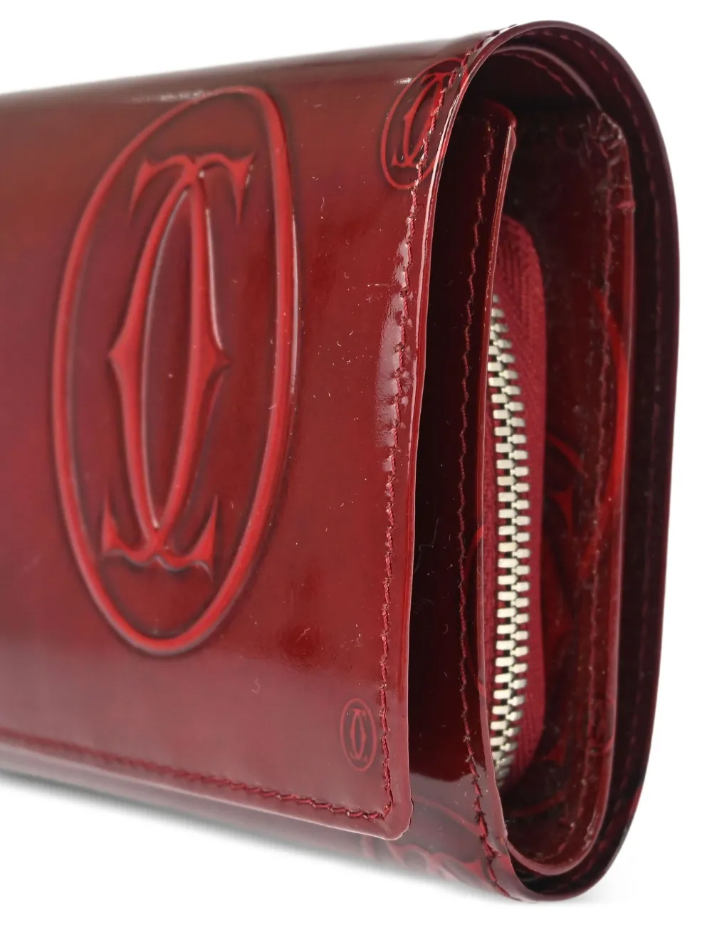 Pre-owned Cartier 1990-2000s Happy Birthday Bi-fold Wallet In Red