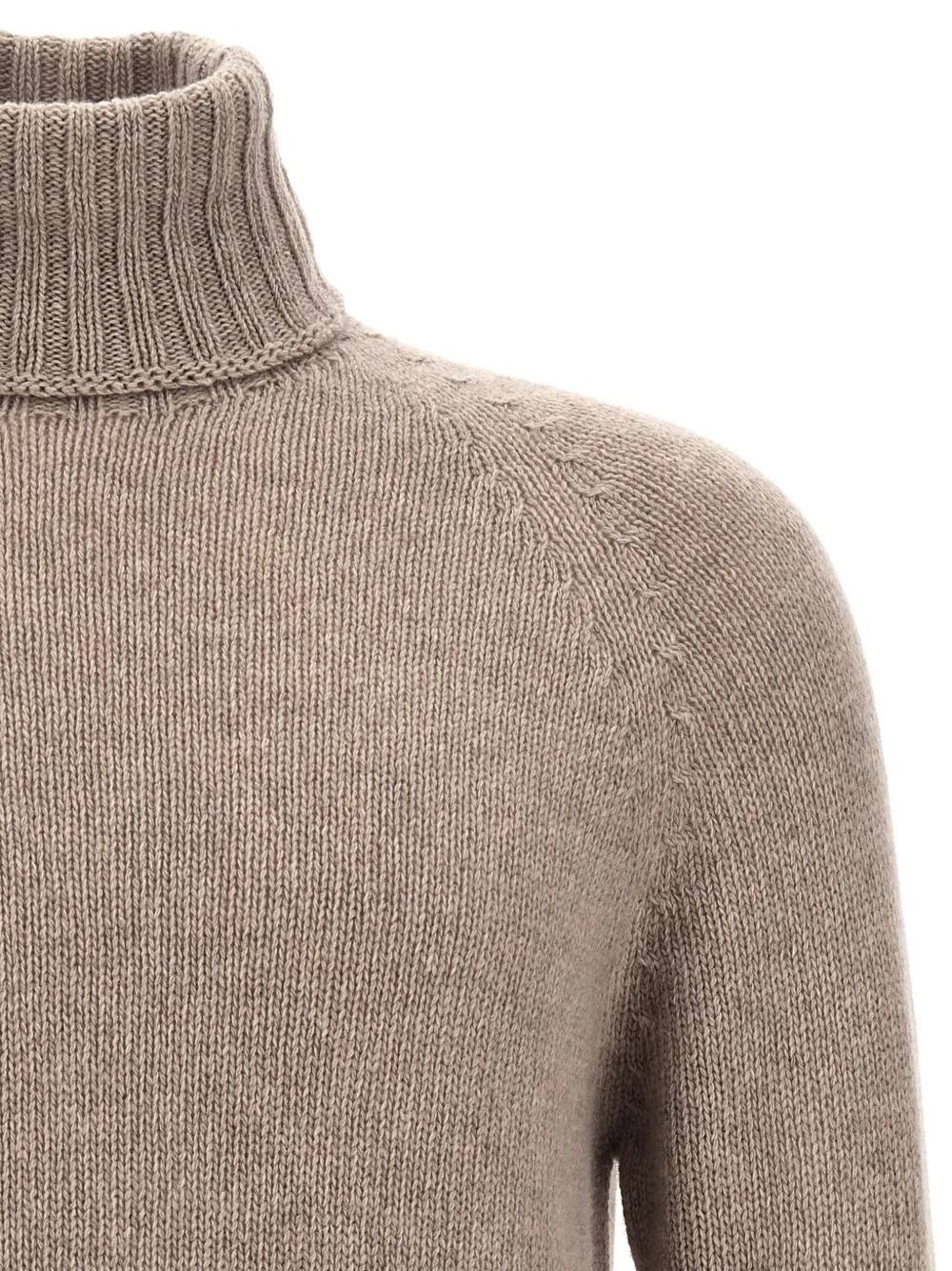 Ma'ry'ya Ribbed Cashmere Blend Turtleneck Sweater In Brown