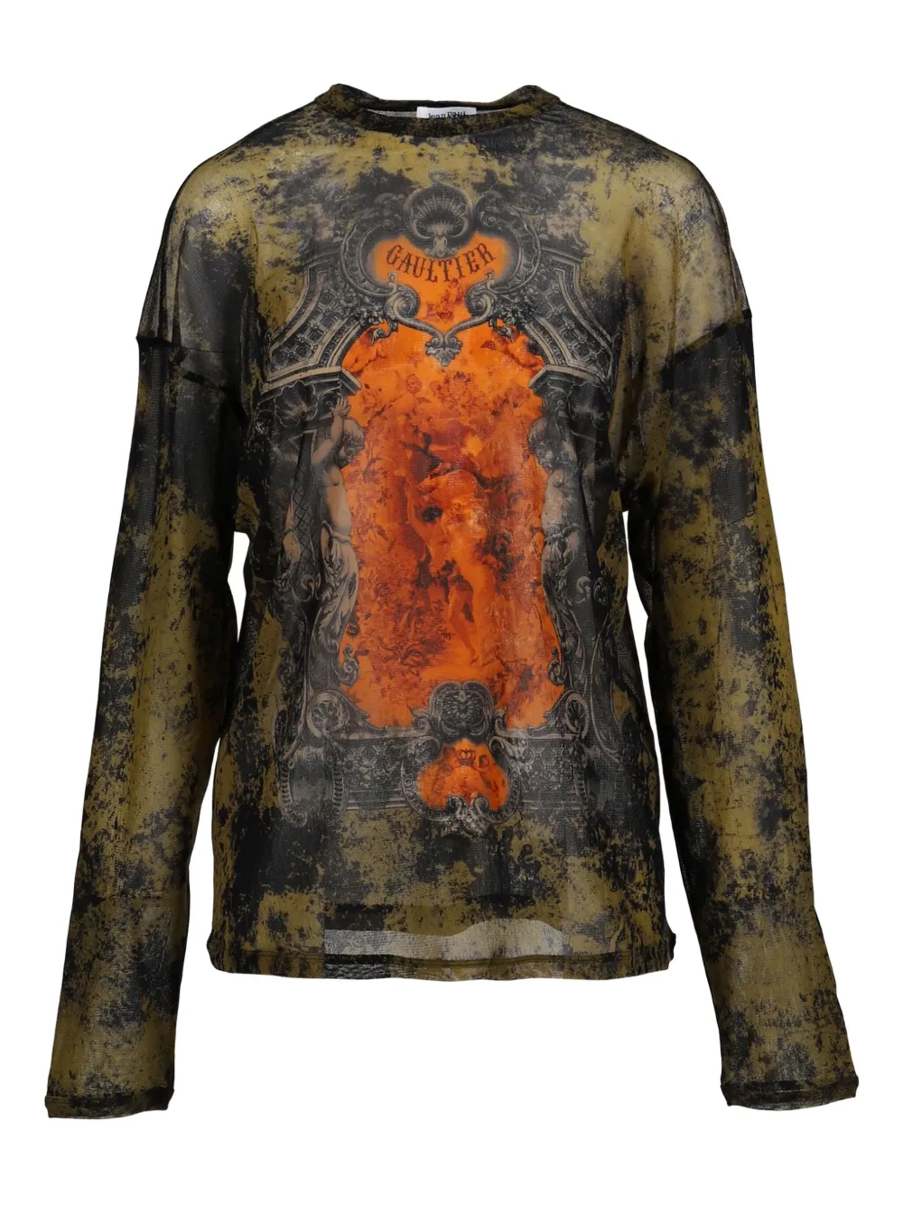 Jean Paul Gaultier Printed Sheer T-shirt In Multi