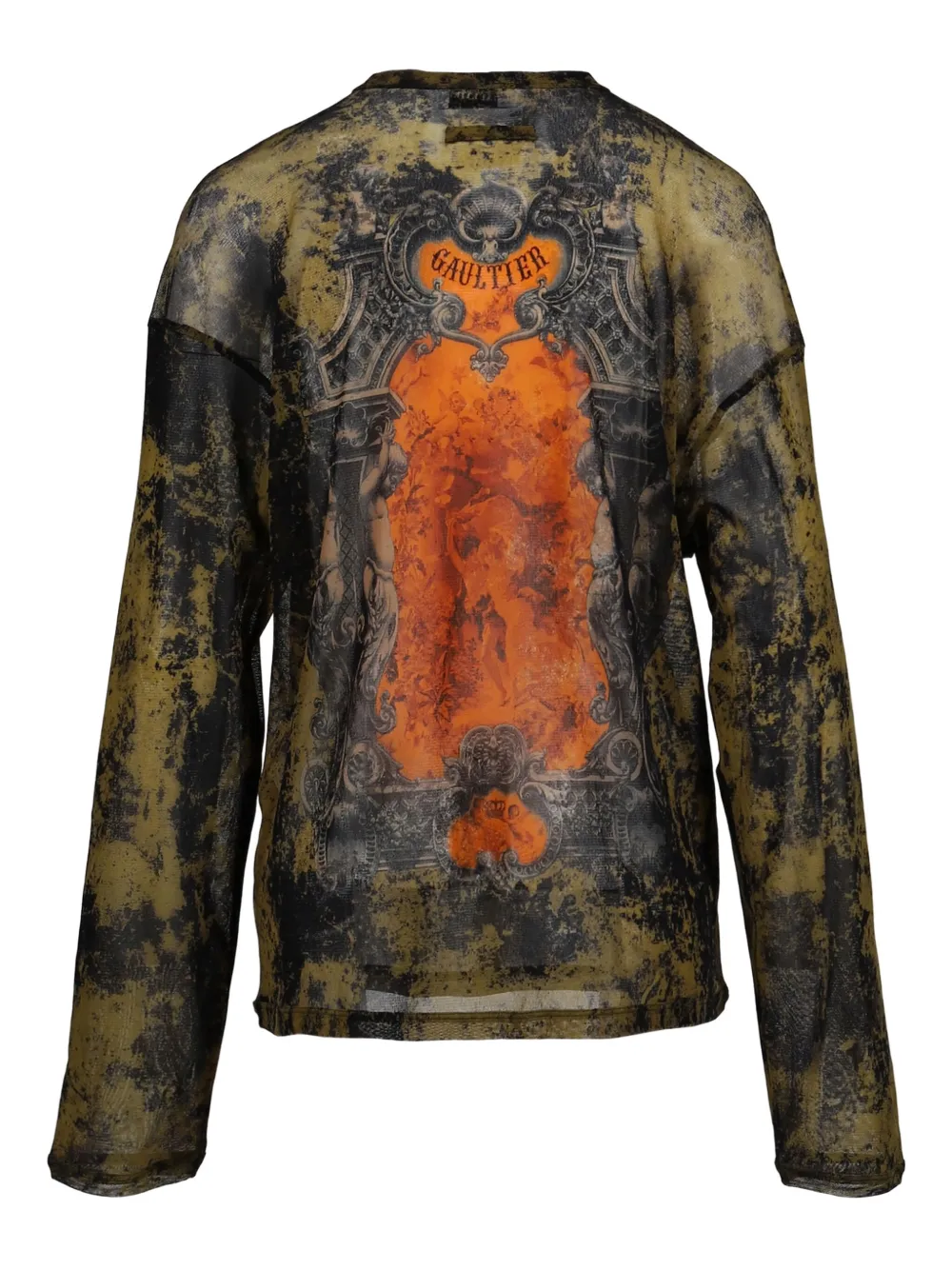 Jean Paul Gaultier Printed Sheer T-shirt In Multi
