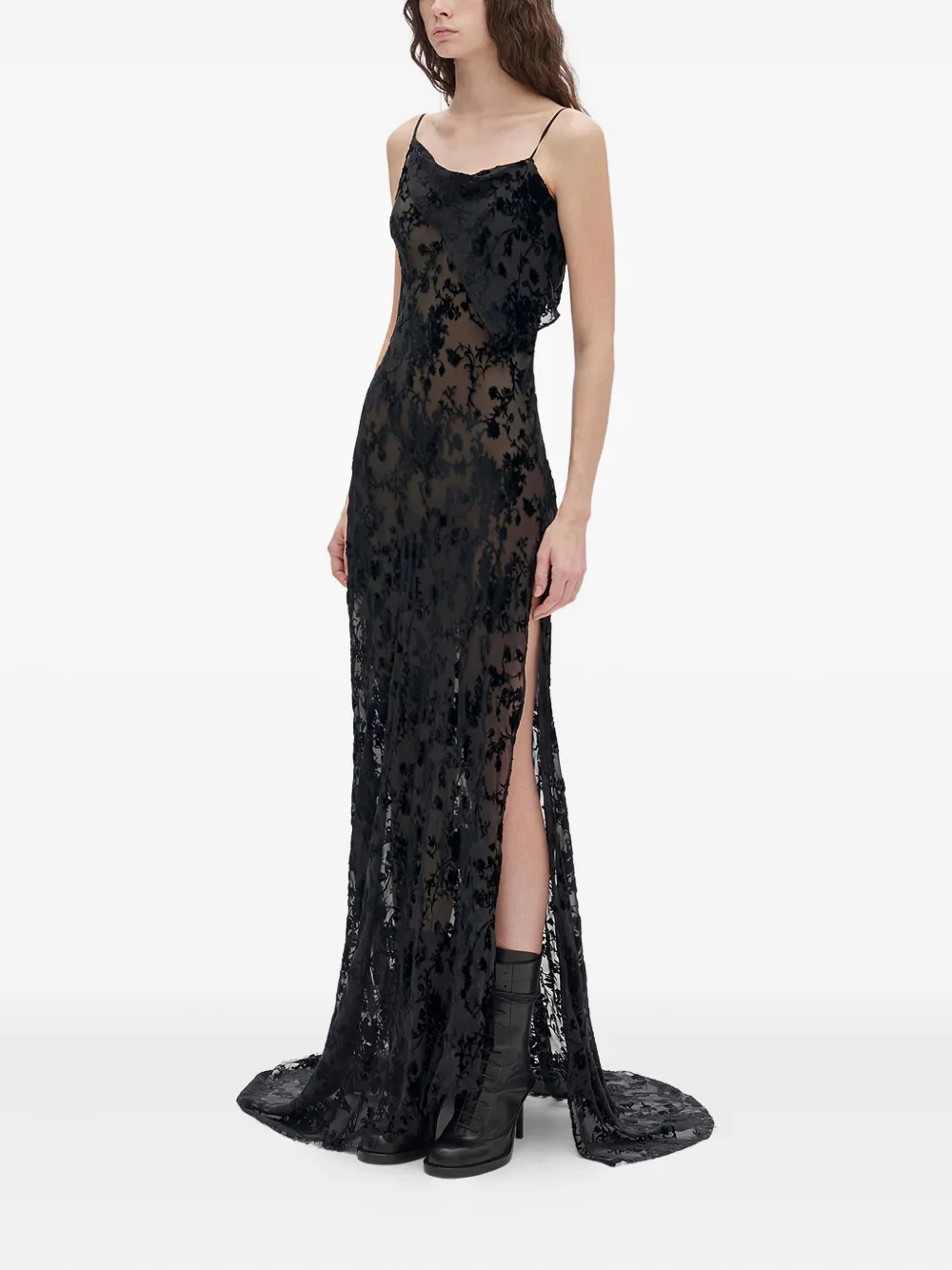 Ann Demeulemeester Aaricia bias slip gown - Zwart