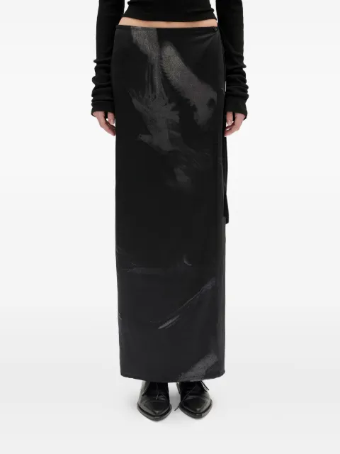 Ann Demeulemeester Oku printed satin maxi skirt