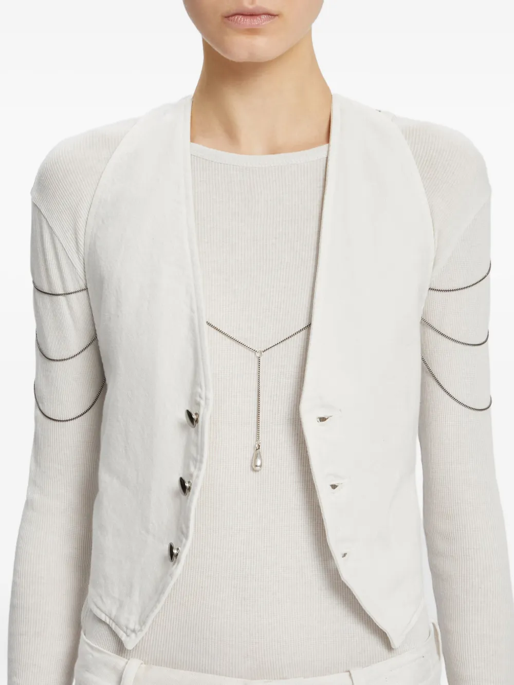 Ann Demeulemeester Pepita Body Chain In Silver