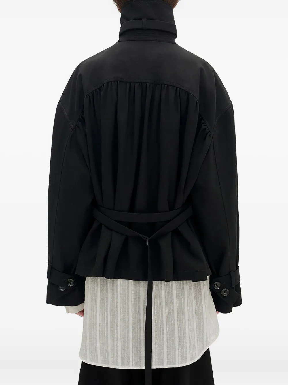 Ann Demeulemeester Leni Double-breasted Trench Jacket In Black
