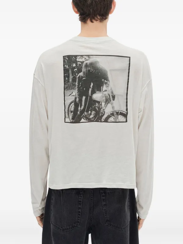 Ann Demeulemeester Bike プリント ロングTシャツ | ニュートラル