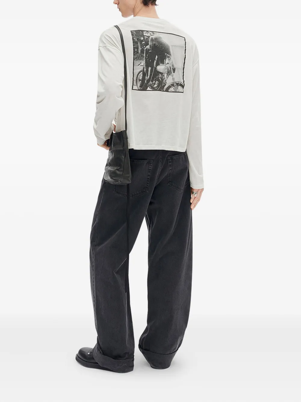 Ann Demeulemeester T-shirt met print en lange mouwen - Beige