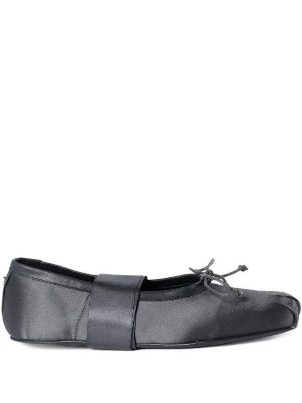 Ann Demeulemeester Satin Ribbon Ballet Flats in Grey