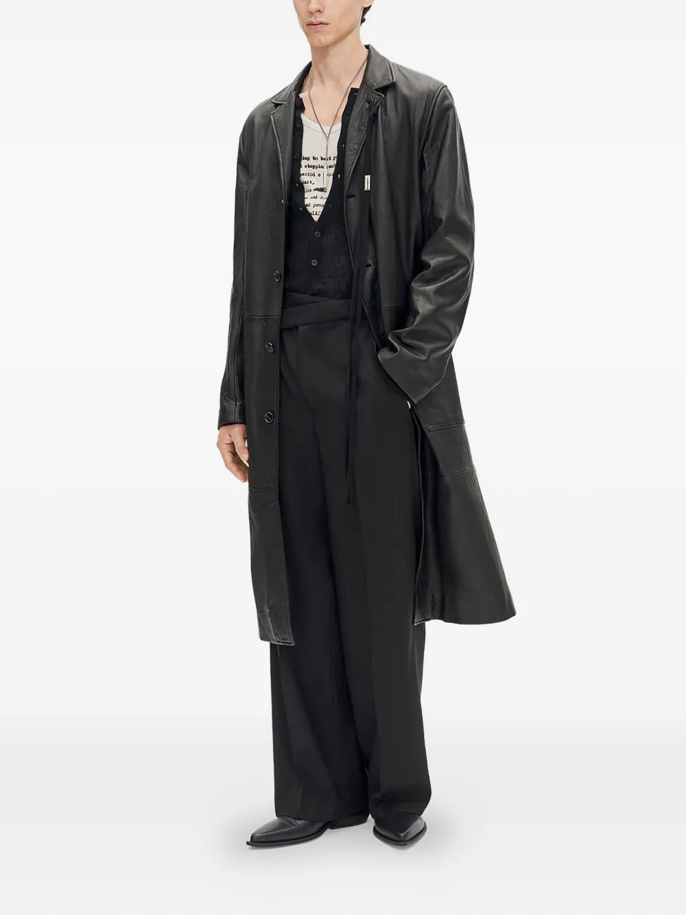 Ann Demeulemeester Wollen broek met gewikkelde voorkant - Zwart