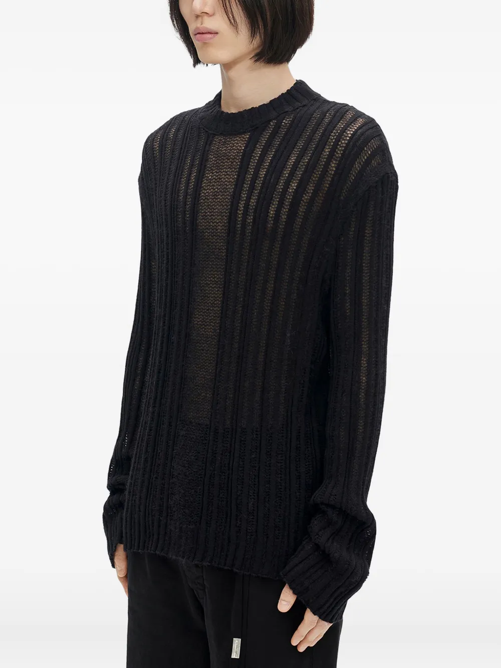 Ann Demeulemeester Halvar ribbed-knit Sweater | Black | FARFETCH